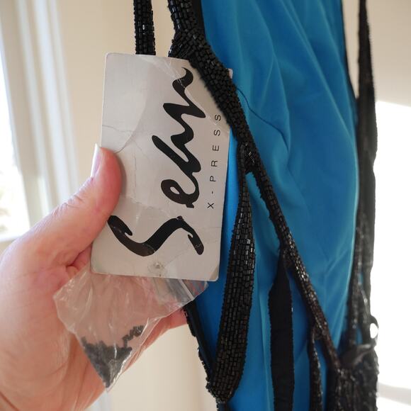 Hand-Beaded Silk Gown Y2K Vintage Prom Dress Evening Gown Mermaid-Core – Rare - Picture 4 of 10